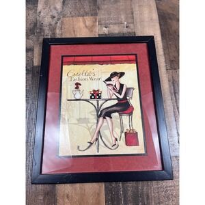 Home Interiors Estella's‎ Fashion Wear Framed Art Print 13x16 Vintage 2005 Chic